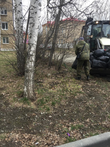 Мешки с мусором собраны с придомовых территорий и вывезены на полигон промышленных и бытовых отходов г. Кыштым